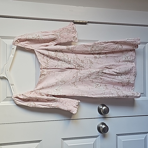 Mi Ami Pink and Floral Linen Blend Mini Dress in Women's Size Medium EUC - Picture 3 of 5